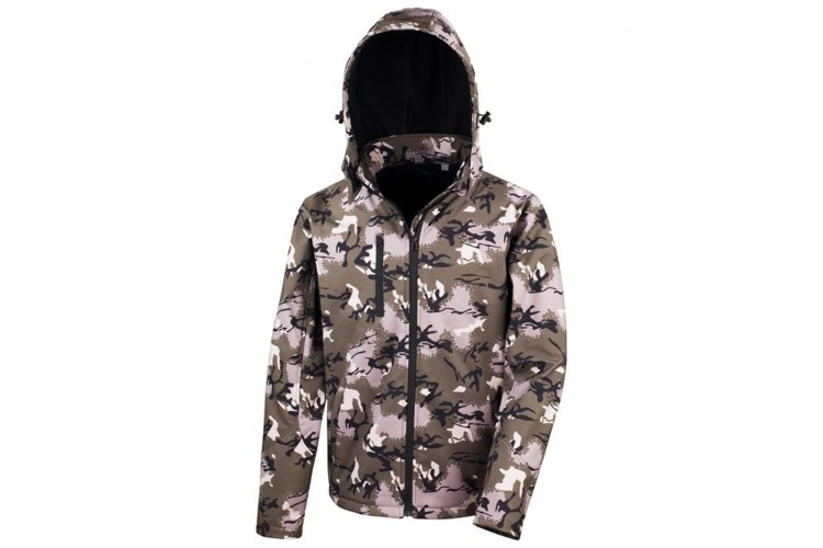Camo TX performance hooded softshell jacket