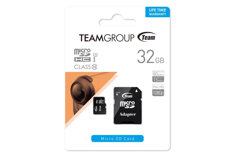 Team 32GB Micro SDHC Class 10 UHS-I Flash Card with Adapter